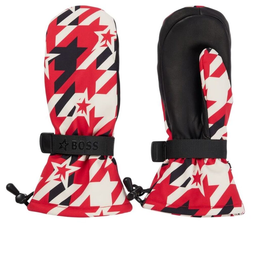 Boss Unisex Adult Houndstooth Ski Gloves / Red